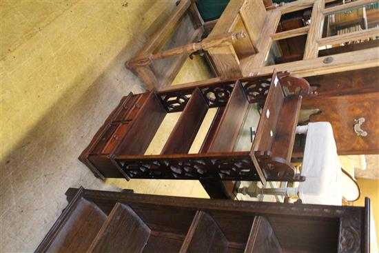 Small mahogany standing shelves